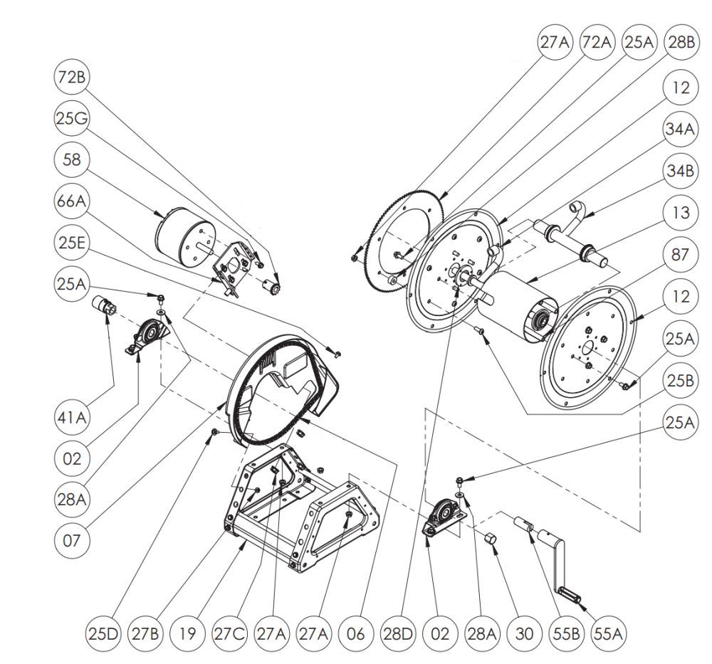 Hannay 18 Power Reel Parts