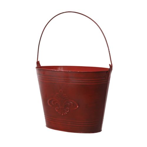 These red antique pail planters are available in a set of 3 and each come in a different size (10&quot;x6&quot;x8&quot;, 12&quot;x7&quot;x8&quot;, 13&quot;x7&quot;x9&quot;).