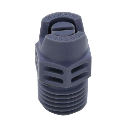 Hypro FanJet 65 Degree Spray Nozzles shown with new grey color. Comes with a 1/4&quot; national pipe thread. These nozzles are very common in industrial and car wash applications, but can be used for many purposes including agriculture and landscaping.