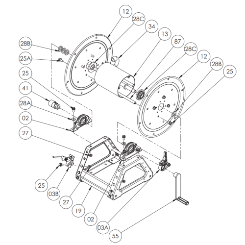 Hannay Manual Rewind Hose Reel 12