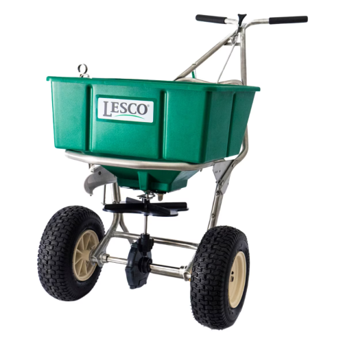The 101186 Lesco High Wheel Fertilizer with Deflector.  Cover is not included.