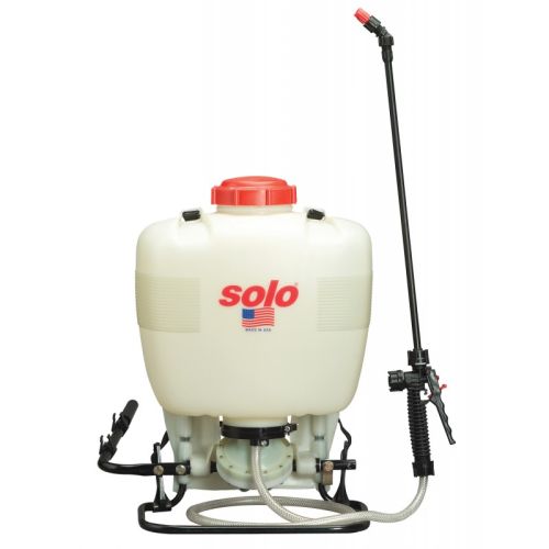 A professional-grade 4 US gallon backpack sprayer specifically designed to handle bleach and liquid formulations, as well as wettable powders.