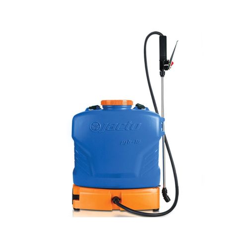 Battery-powered backpack sprayer with 4 US gallon tank capacity, large 4.5&quot; filler opening, and heavy-duty spray wand.