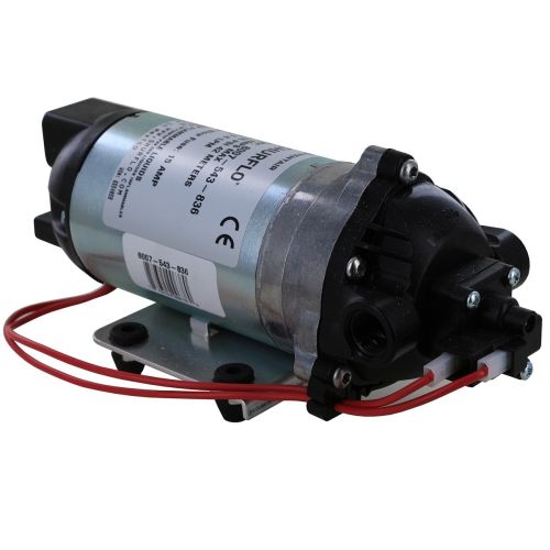 A low pressure demand pump with 12V DC electrical power for agricultural spraying and fluid transfer.