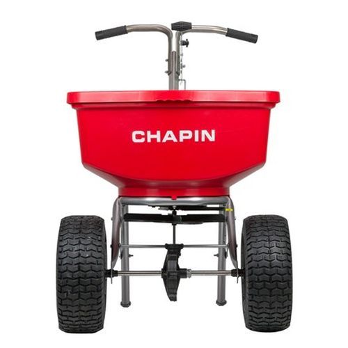 Chapin 8400C with 100 lb. poly hopper capacity.