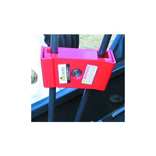 Lock the drive controls on your excavator.