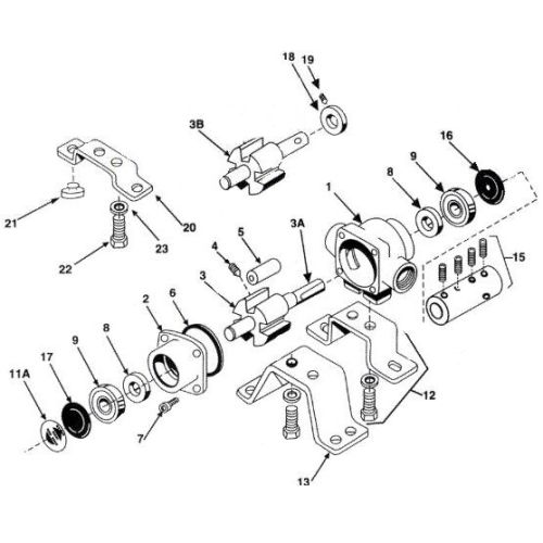 Parts breakdown for Hypro 4000 series roller pumps.