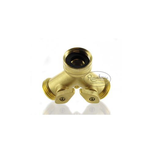 A solid brass constructed Double Faucet Divertor by Claber.