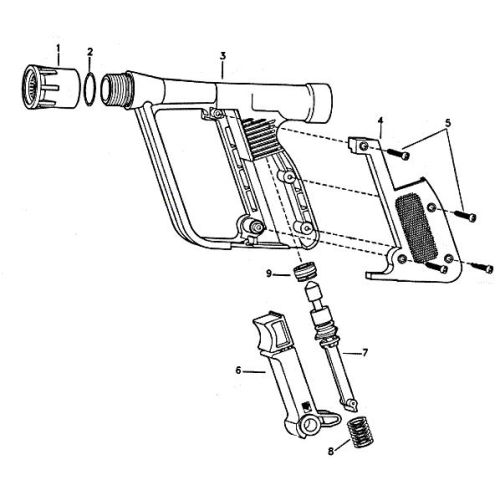 Replacement parts available for the TeeJet Lawn Spray Gun.