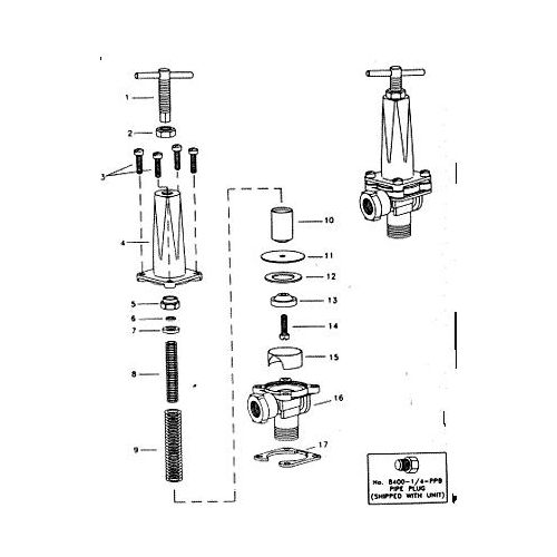 Parts listing for the 8460 Relief Valve.