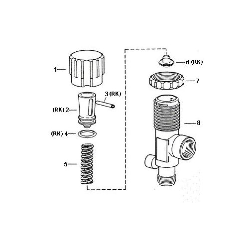 Exploded View of the 23120 TeeJet Regulator.