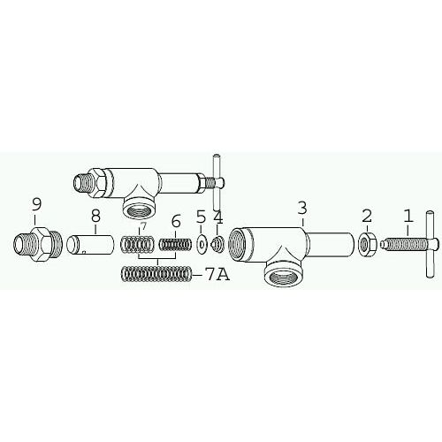 Parts listing for the Brass Relief Valve Model 6815.