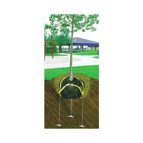 Shown anchoring down a tree.