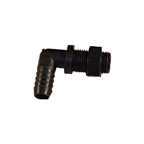 Polypropylene hose barb - elbow - nozzle thread.