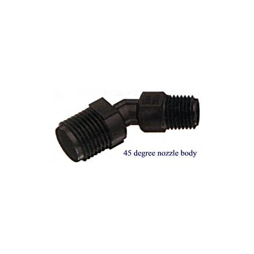 Polypropylene 45 degree nozzle body.