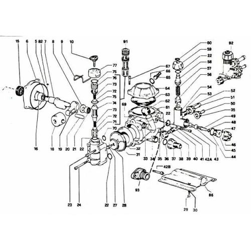 Parts listing for the Hypro D19 Diaphragm Pump.