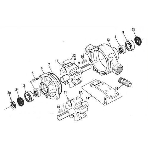 Parts listing for the Hypro 1700 Roller Pump models.