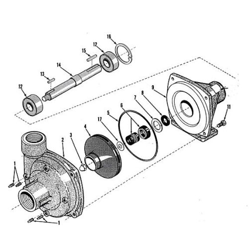 Parts breakdown for the Hypro 9200C Series Centrifugal Pumps.