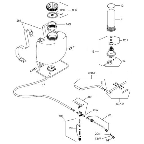 Parts for the Estatekeeper Backpack Sprayer by SP Systems.