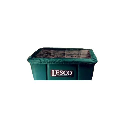 Pictured above is the Lesco Spreader Rain Cover installed on the hopper of a Lesco Fertilizer Spreader.