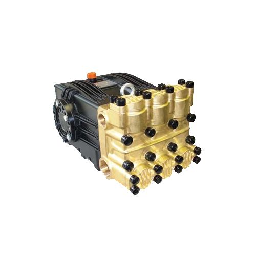 Brass manifolds and die cast powder coated aluminum crankcase.