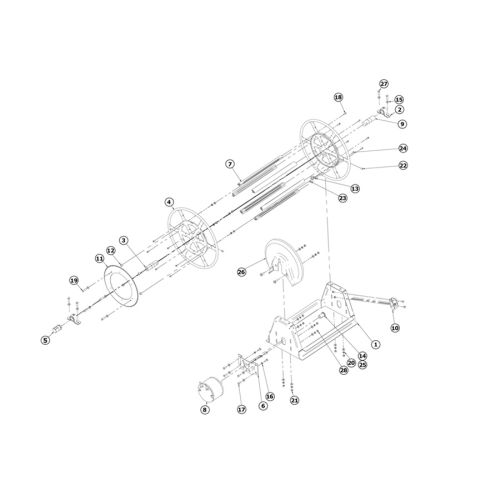 Parts breakdown for the new style Nordic E7300 Electric Reel.