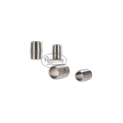 1/2 inch and 3/4 inch Stainless Steel Close Nipples - plumbing components.