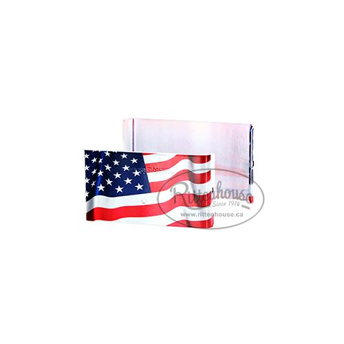 Demi Fence Armor - American flag graphic - available in 6 x 6 inch and 4 x 4 inch for wood posts.