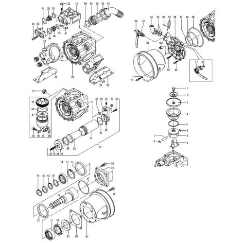 Exploded parts view of Hypro D813 parts for repair or replacement.