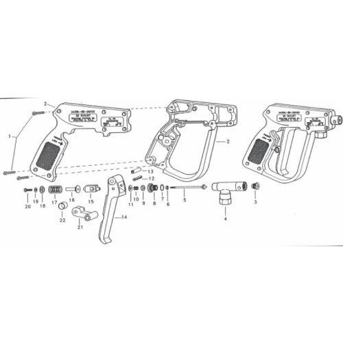 Parts listing for the GunJet AA30 Spray Gun.