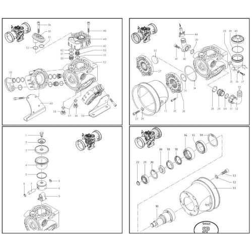 Parts breakdown for the Annovi Reverberi AR403 Diaphragm Pump.