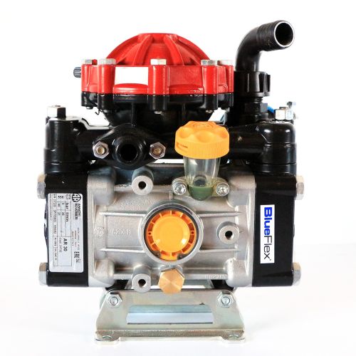 Medium pressure sprayer pump with maximum 9.6 gpm flow and 580 psi pressure.