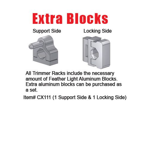 CX111 Additional Mounting Blocks are available in a set. Use with your Trimmer Racks.