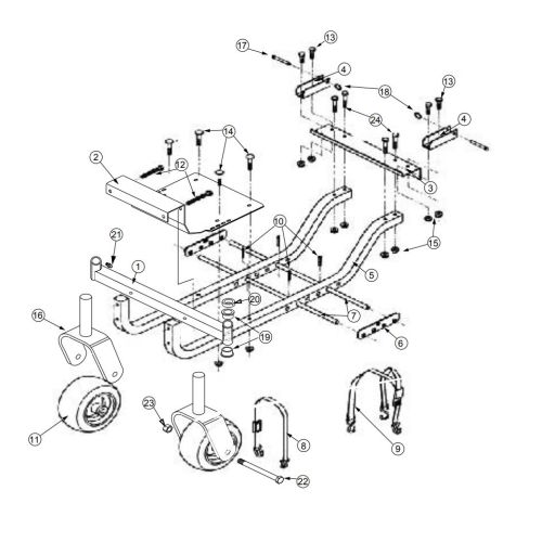 Complete parts listing for the JRCO Blower Buggy Carrier.