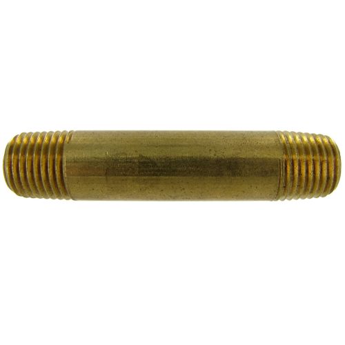 Solid brass male to male pipe nipple.