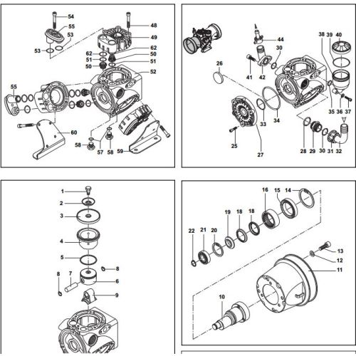 Complete parts listing for the Hypro D403 and D303 Diaphragm Pumps.