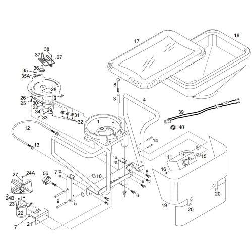 Replacement parts for the JRCO Electric Broadcast Spreader (2004-Present).