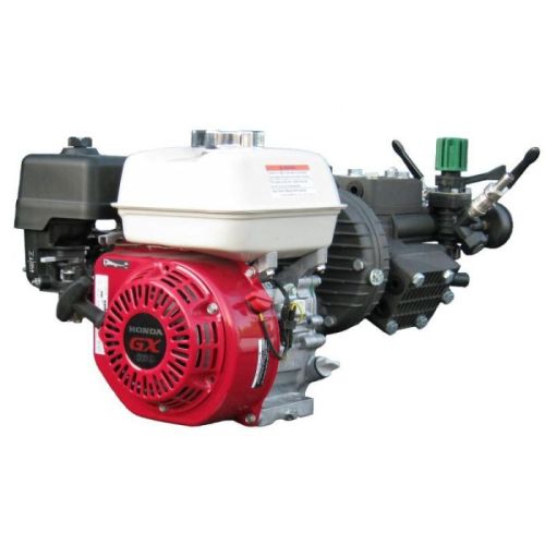 Kappa 43 Diaphragm Pump and Honda GX160QH Engine assembly with gearbox and pressure regulator.