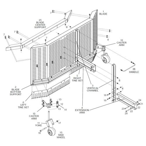 Parts listing for the JRCO Leaf Blade Plow.