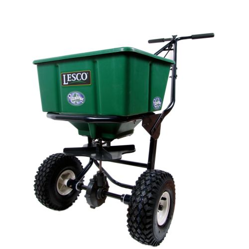 50 LB. Push Spreader by Lesco with enclosed gearbox.