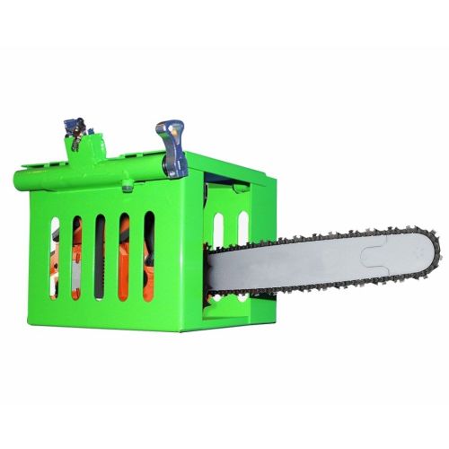 Secure a chainsaw in an open or enclosed trailer.