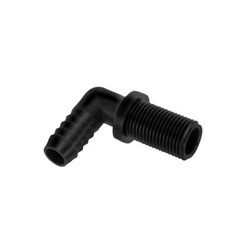 Polypropylene hose barb - elbow - nozzle thread.