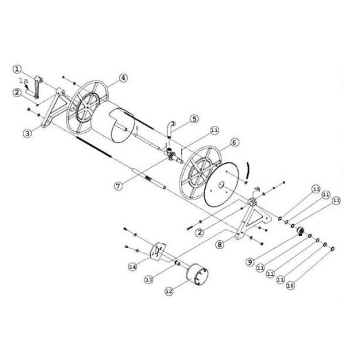 Parts breakdown for the old style Nordic Electric Hose Reel found on Weed Man Units.