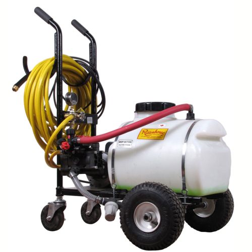 Electric Powered Sprayer with 12 US Gallon tank capacity. Provides a convenient way to spray your greenhouse, garden center and other interior spraying.