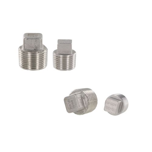 3/4 inch and 1/2 inch Stainless Steel Plugs - plumbing components.