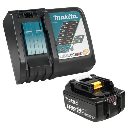 Includes 1 x 18V Lithium-Ion battery and 1 x Rapid Charger.