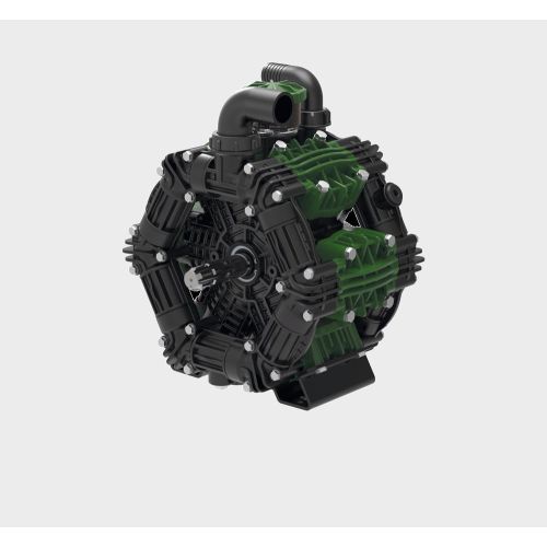 Udor ZETA230 2C Low Pressure 6 Cylinder Diaphragm Pump with 1 3/8&quot; 6-spline male PTO thru-shaft.