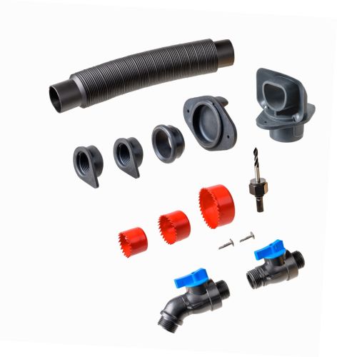 FlexiFit Do-It-Yourself rain barrel diverter and parts kit.