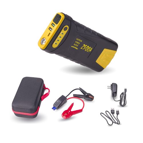 Jump start dead car batteries and recharge electronics low on power with this 12V portable charger.