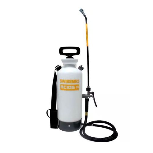 The UV and acid-resistant tank has a capacity of 6 Litres / 1.6 US gallons. Ideal for applying certain acids in the construction industry. 
